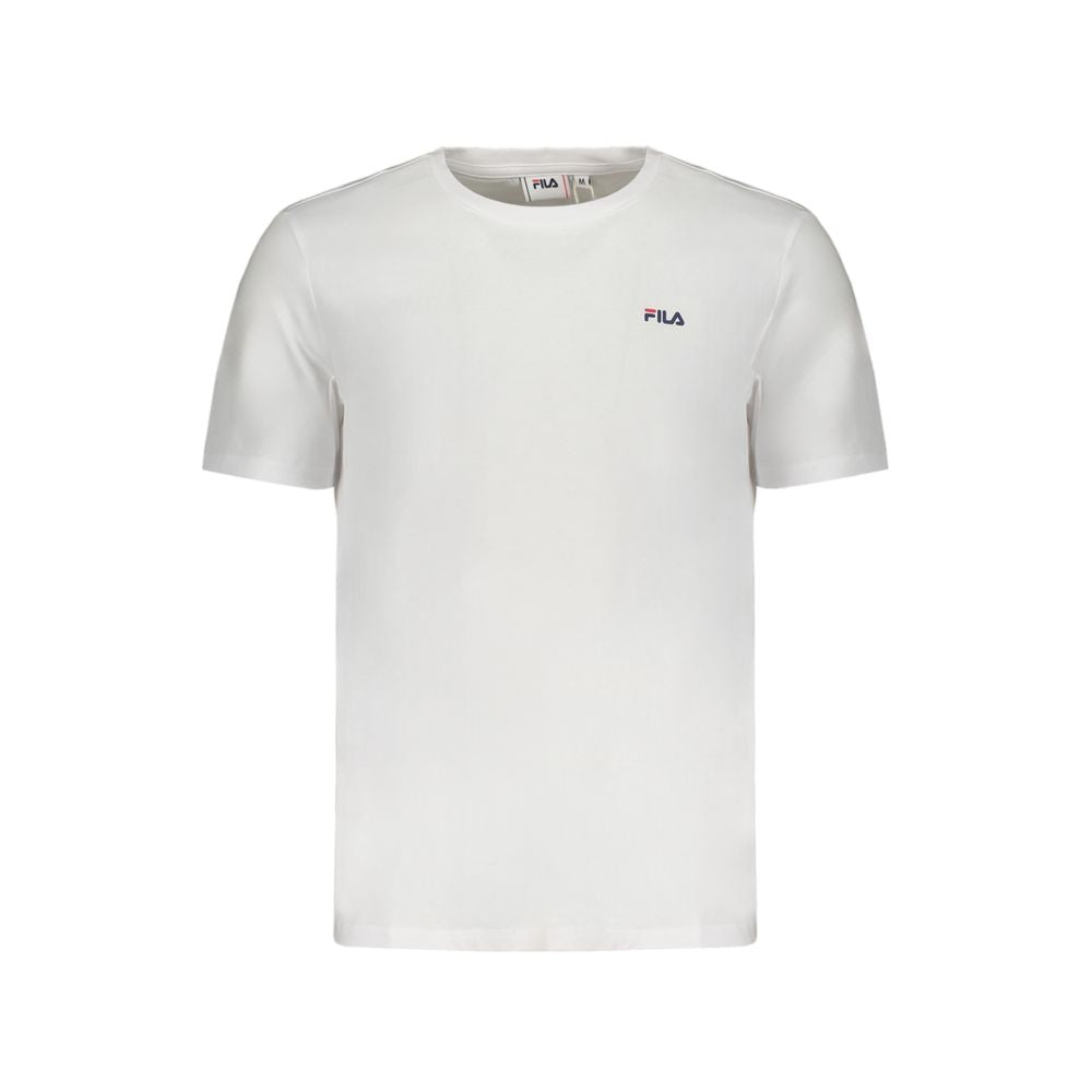 Fila White Cotton T-Shirt, short sleeve crew neck with logo print, organic cotton bi-pack in white and black.