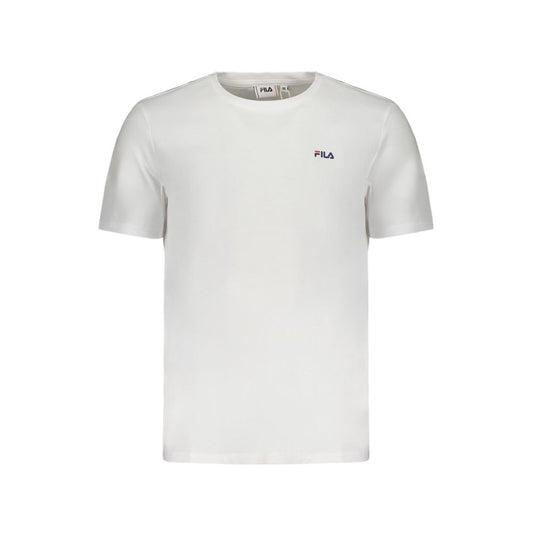 Fila White Cotton T-Shirt, short sleeve crew neck with logo print, organic cotton bi-pack in white and black.