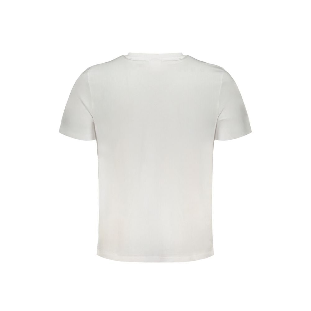 Fila White Cotton T-Shirt back view, short sleeve, crew neck, organic cotton. Perfect for casual wear with logo print.
