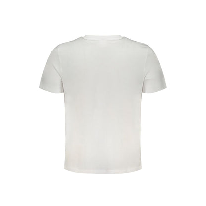 Fila White Cotton T-Shirt back view, short sleeve, crew neck, organic cotton. Perfect for casual wear with logo print.