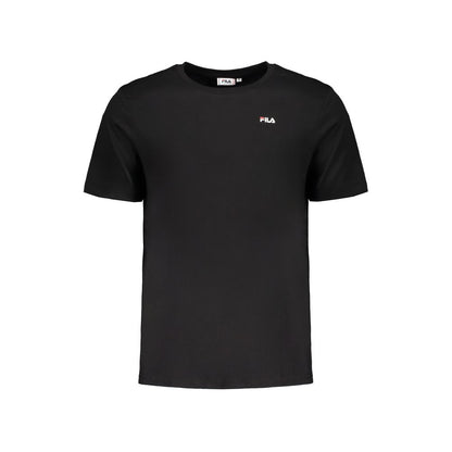 Fila White Cotton T-Shirt, black crew neck, short sleeve with logo print, organic cotton bi-pack in white and black.