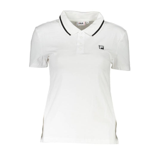Fila White Cotton Womens Polo Shirt with iconic logo and sporty chic design