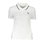 Fila White Cotton Womens Polo Shirt with logo and contrasting details