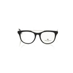 Frankie Morello Black Acetate Unisex Eyeglass Frame featuring geometric pattern and Italian craftsmanship.