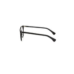 Side view of Frankie Morello Black Acetate Unisex Eyeglass Frame showcasing arms and design.