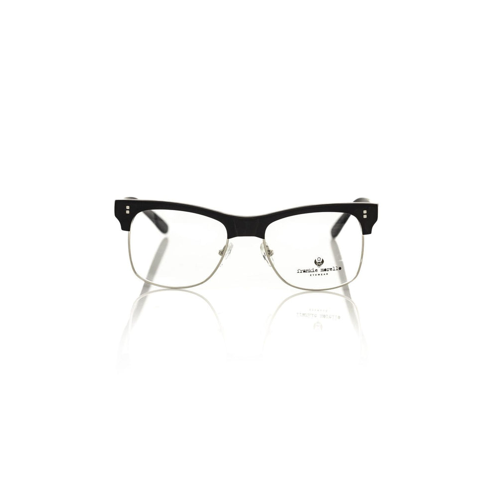Frankie Morello Black Metallic Unisex Eyeglass Frame