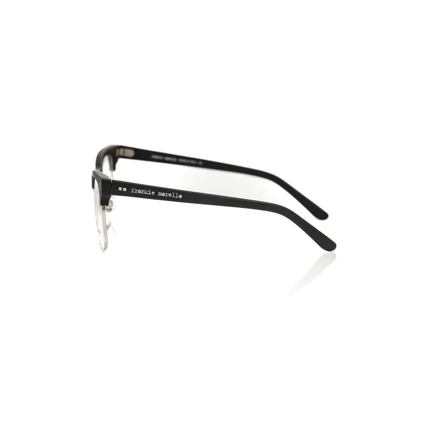 Frankie Morello Black Metallic Unisex Eyeglass Frame