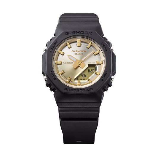 G-SHOCK Mod. OAK COMPACT SUNSET GLOW SERIE - GOLD wristwatch, 20 ATM water-resistant, 40mm resin case, quartz movement, multifunction dial.
