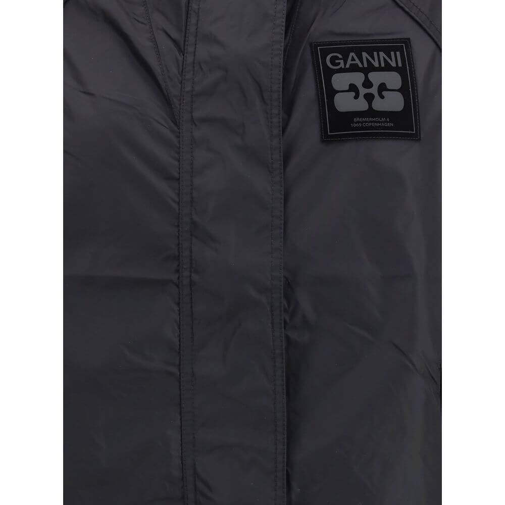Ganni Black Nylon Shell Jacket