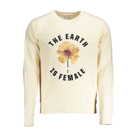 Beige sweatshirt with 'The Earth Is Female' text and floral graphic on front.