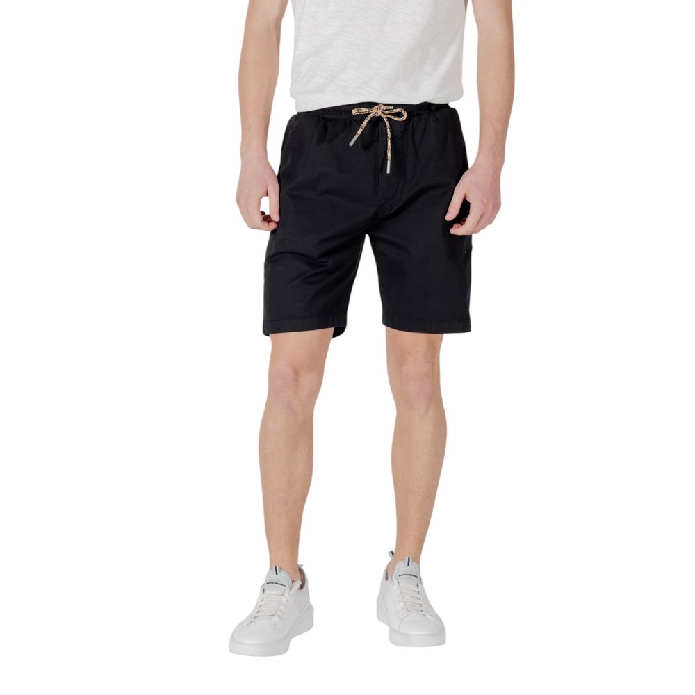 Gianni Lupo Black Cotton Bermuda Shorts