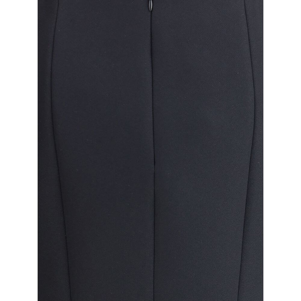 Giorgio Armani Black Recycled Polyester Midi Skirt
