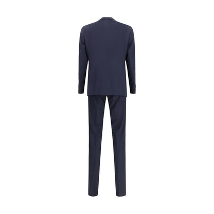 Giorgio Armani Blue Fleece Wool Two-Piece Suit