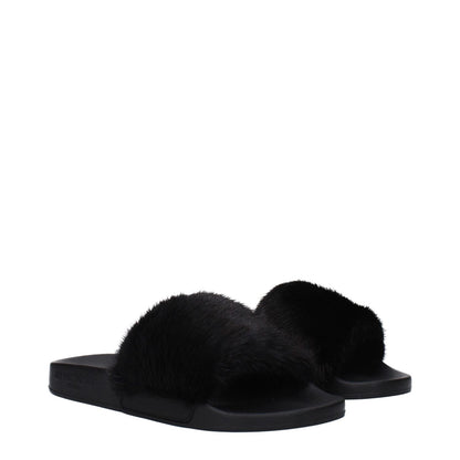 Givenchy Black Cotton Slippers
