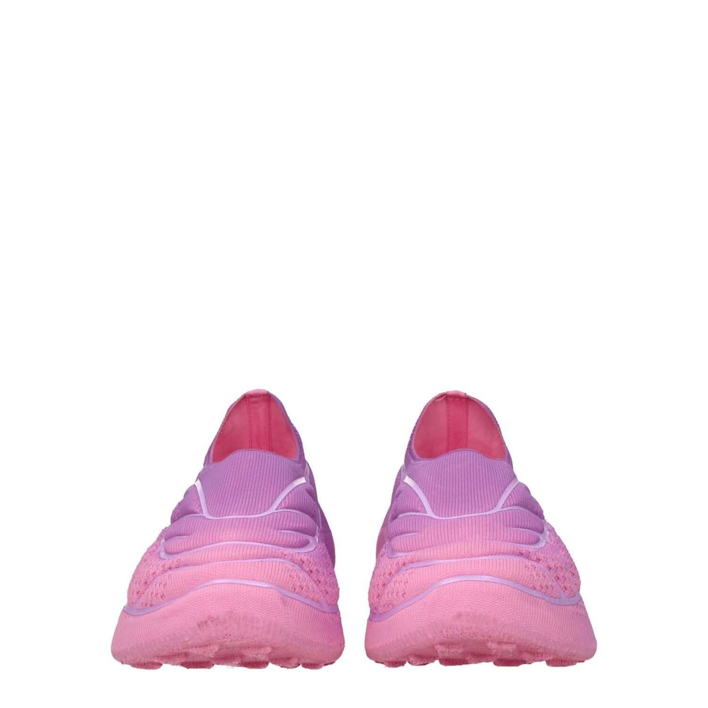 Givenchy Pink Fabric Sneakers with violet accents, sporty glam style, rubber sole, round toe, and mid heels, code F77854.