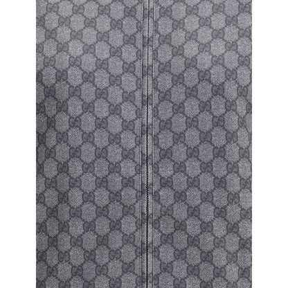 Gucci Gray Polyester Sweatshirt featuring iconic GG motif and front zipper closure.