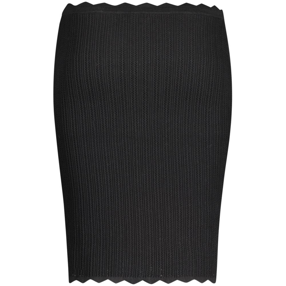 Guess Jeans Black Viscose Skirt with elastic waist and contrasting logo details