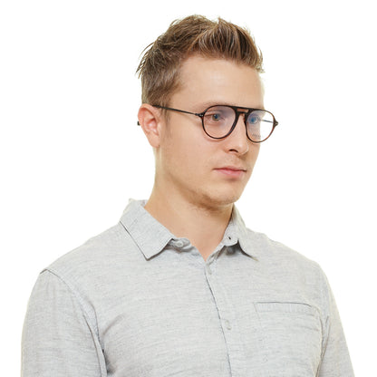 HACKETT BESPOKE MOD. HEB239 51143 glasses on a gentleman wearing a light grey shirt, side profile view.