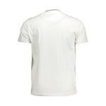 Harmont & Blaine White Cotton Men T-Shirt with crew neck and short sleeves, back view showing classic design.