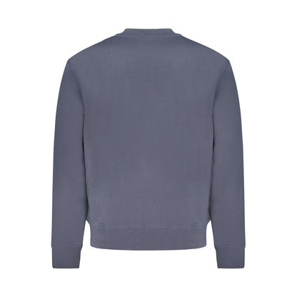 Back view of Hugo Boss Blue Cotton Men Sweater showcasing crew neck and classic design.