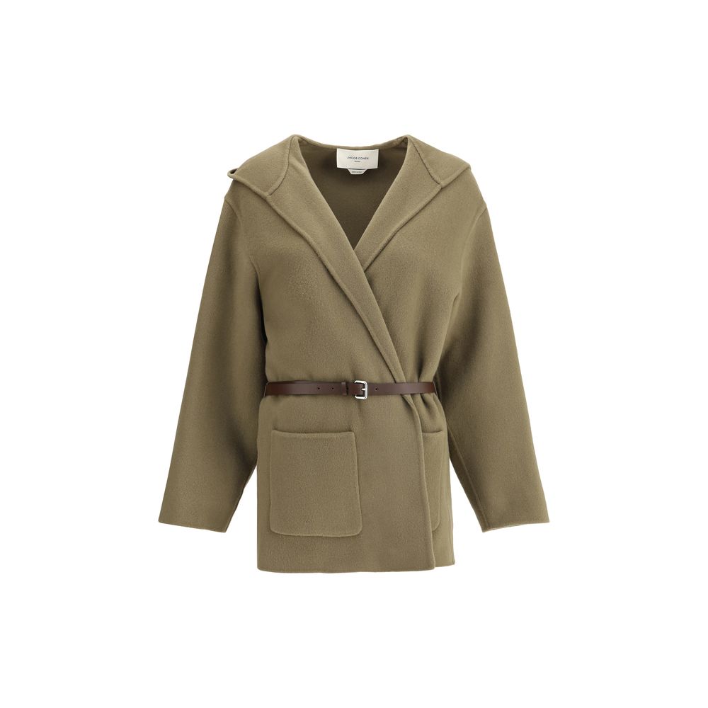 Jacob Cohen Brown Fleece Wool Coat