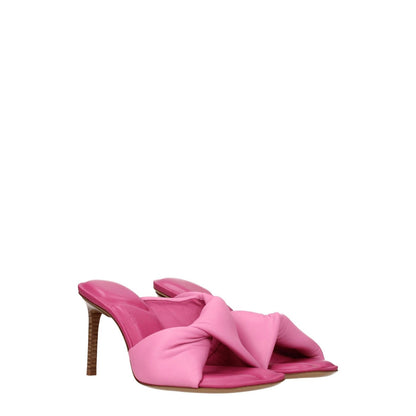 Jacquemus Pink Leather Stiletto Heel Sandals