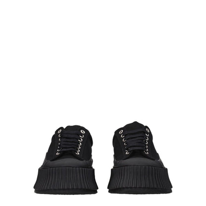 Jil Sander Black Fabric Chunky Sneakers
