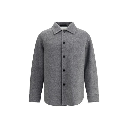 Jil Sander Gray Fleece Wool Coat