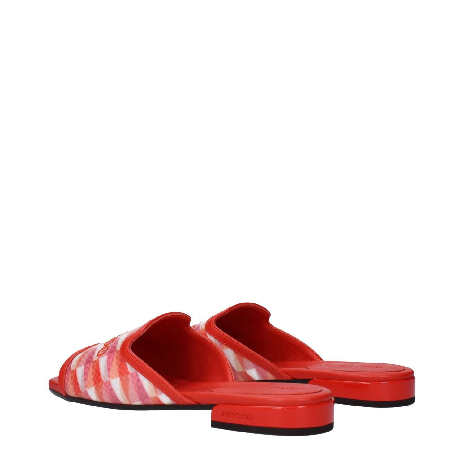 Jimmy Choo Orange Fabric Slippers