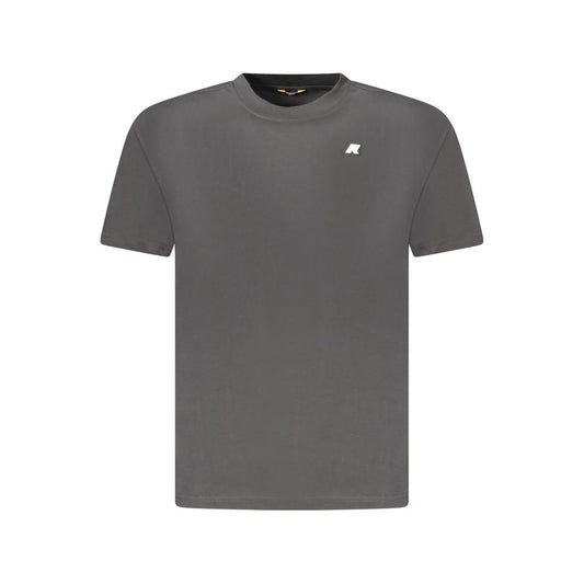 K-WAY Black Cotton T-Shirt with short sleeves, crew neck, and logo application.