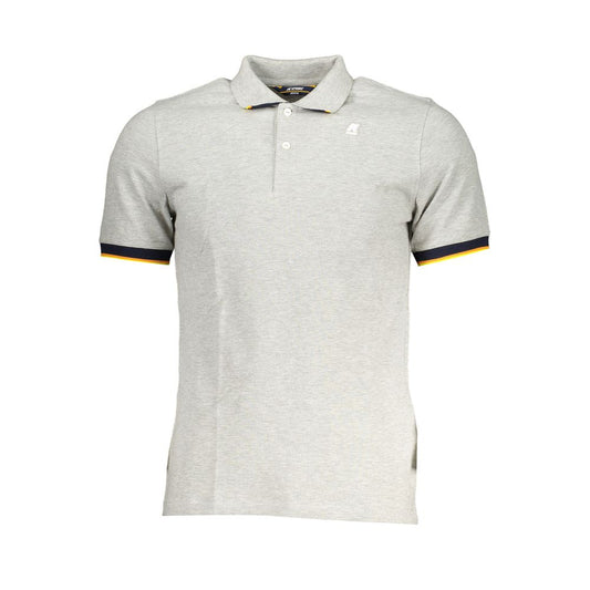 K-WAY Brown Cotton Men Polo Shirt with sleek 2-button placket and contrast details, iconic logo on chest, short-sleeved summer wear