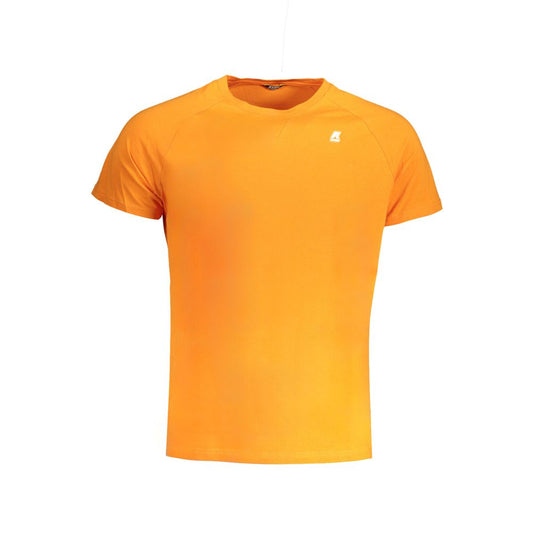 K-WAY Orange Cotton T-Shirt with short sleeves, crew neck, and logo application.