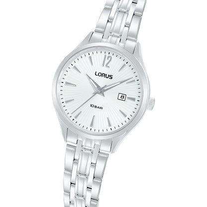 Silver LORUS WATCHES Mod. RJ201CX9 with date display and stainless steel bracelet