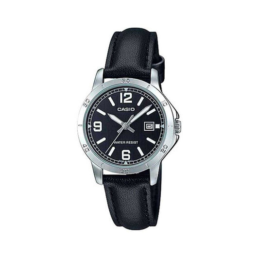 CASIO COLLECTION Mod. LADY DATE, LEATHER - BLACK-0
