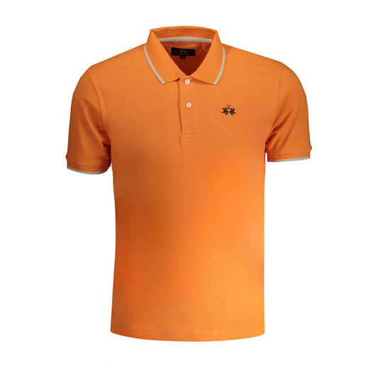 La Martina Arancione Cotton Men Polo Shirt