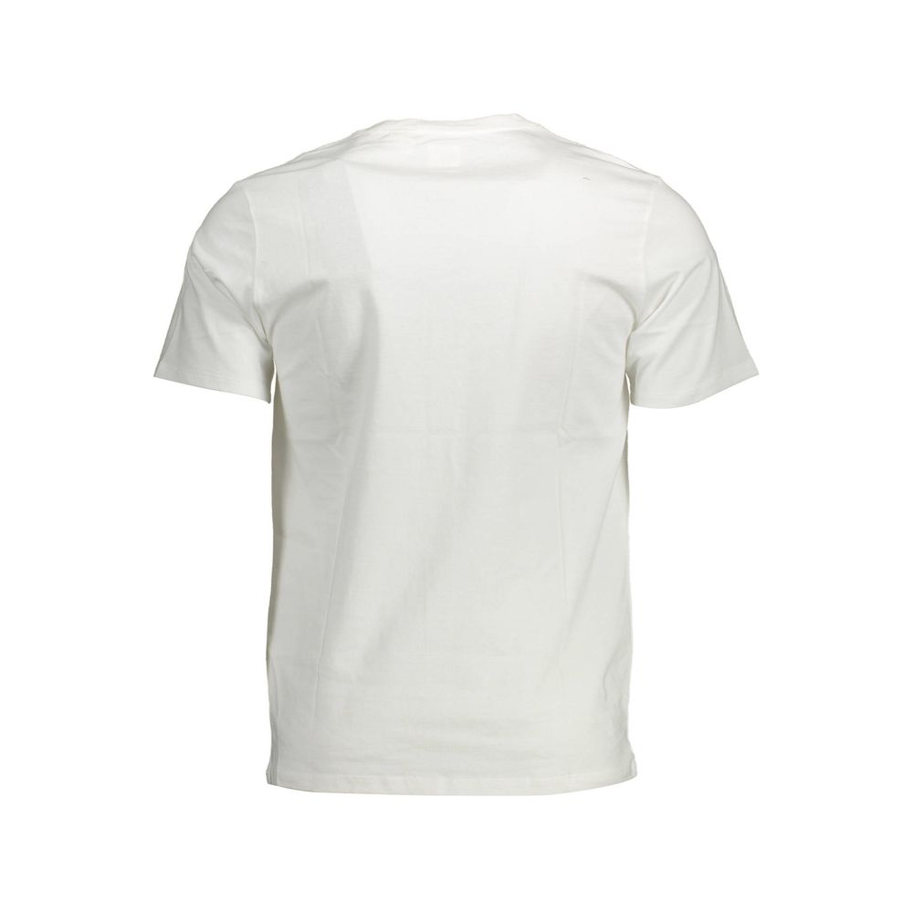 Back view of Levi's White Cotton Men T-Shirt showcasing a clean design and premium cotton material.