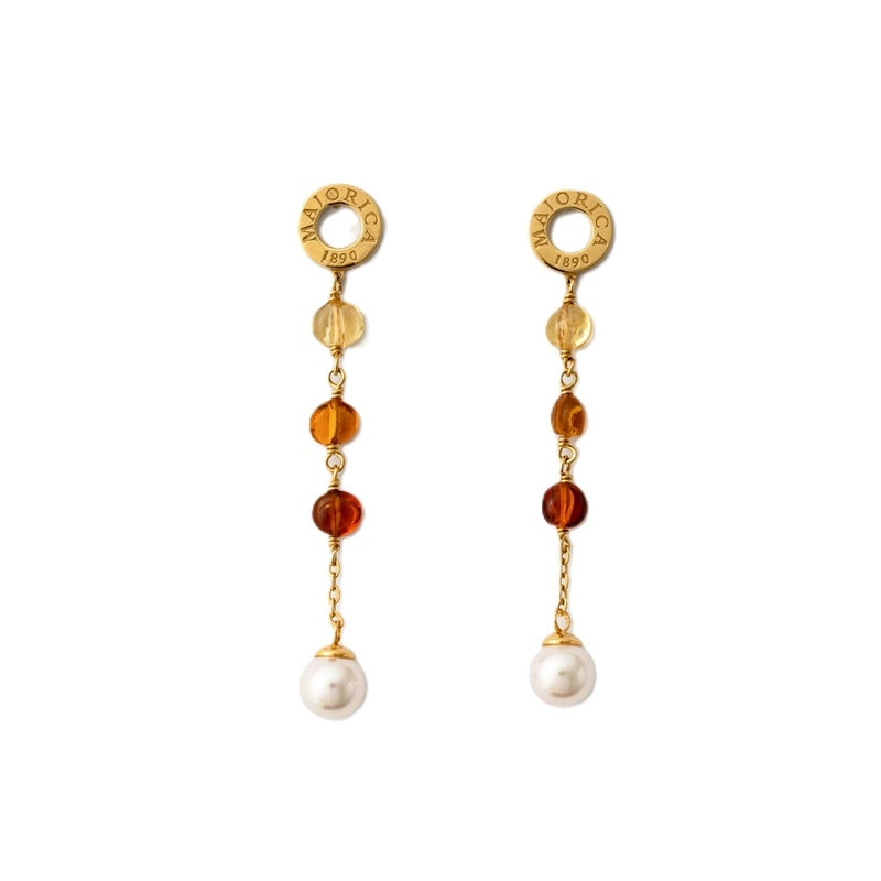 MAJORICA JEWELRY Mod. 16691.01.1.000.010.1 earrings featuring gold accents and pearls