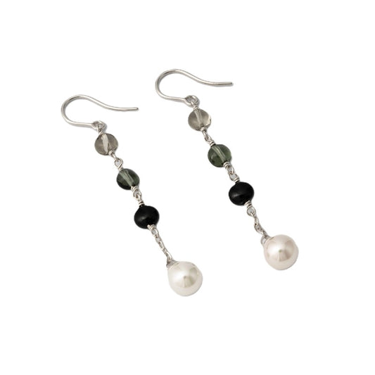 Earrings from MAJORICA JEWELRY Mod. 16694.01.2.000.010.1 with pearls and beads on silver hooks