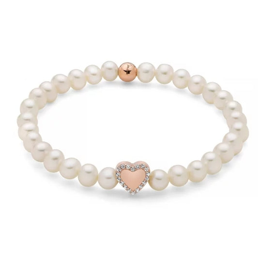 MILUNA Mod. PBR3505R-TPZ pearl bracelet with heart charm