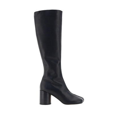 MM6 Black Calf Leather Bos Taurus Boots