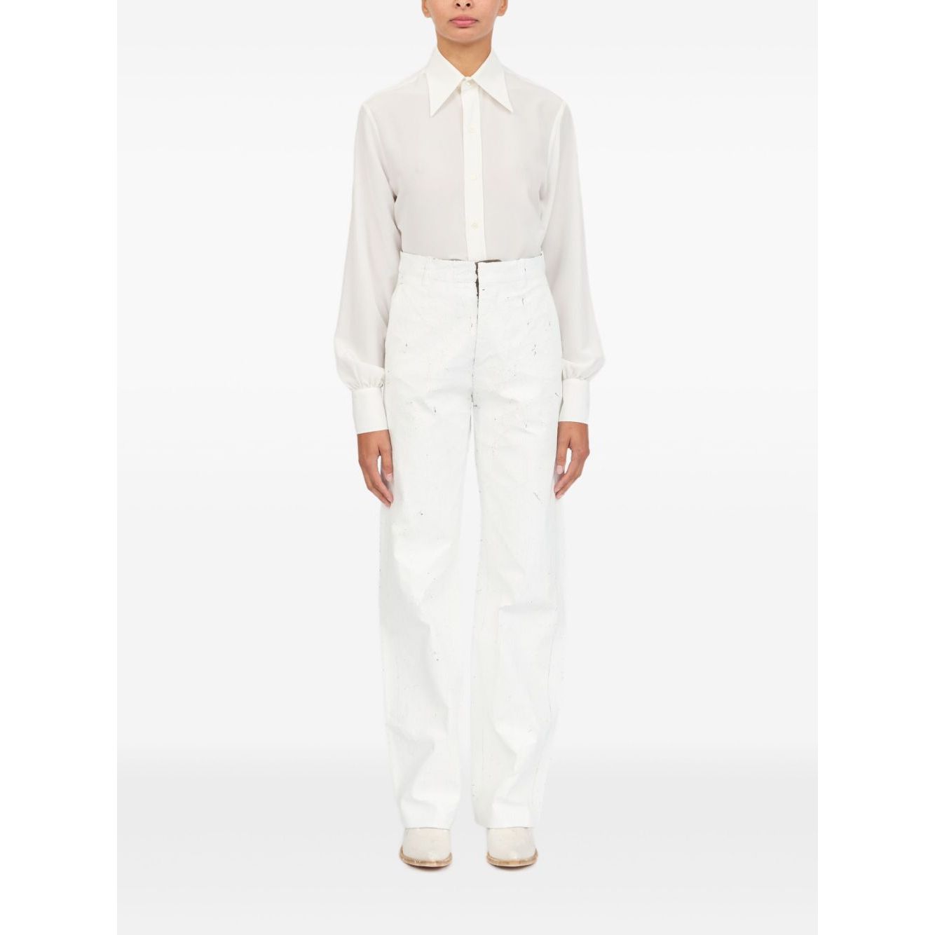 MM6 Maison Margiela Trousers White