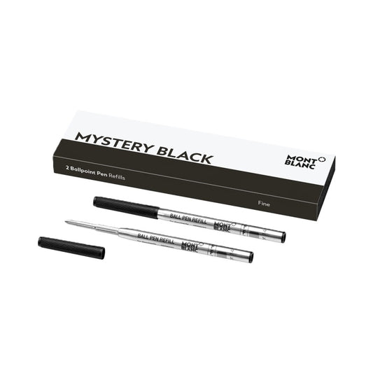 MONTBLANC Mod. MISTERY BLACK - BALLPOINT PEN REFILLS - FINE - 2 PCS 128210
