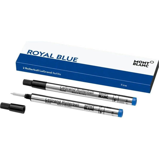 MONTBLANC Mod. ROYAL BLUE - REFILLS ROLLER BALL PEN - FINE - 2 PCS 128227