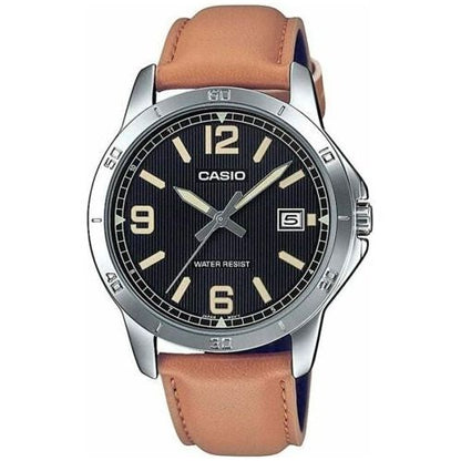 CASIO COLLECTION Mod. CASUAL DATE. LEATHER - BLACK WATCHES