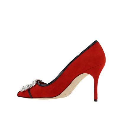 Manolo Blahnik Red Leather High Heel Pumps