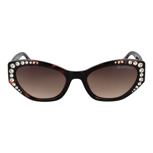 Marciano by Guess Brown Women Sunglass with gradient lenses, cat eye style, full-rim plastic frame, and UV protection.