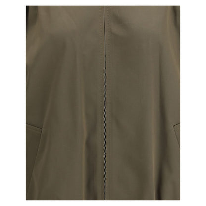 Close-up of Marni Bicolor Polyester Bomber showcasing front zipper and side welt pockets for a refined casual look.