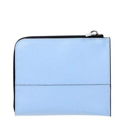 Marni Blue Polyethylene Wallet with front logo, silver details, and light blue color, 9.5x11.5 cm coin purse, MPN PFMI0095A0P576900B21.