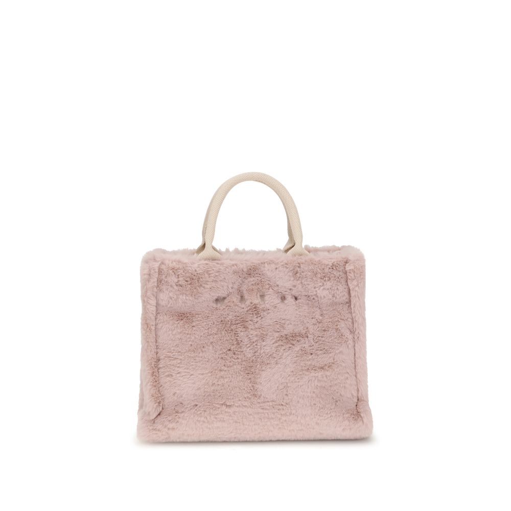 Marni Multicolor Polyester Handbag with fur lining, fabric handles, and adjustable strap featuring a bold, playful design.
