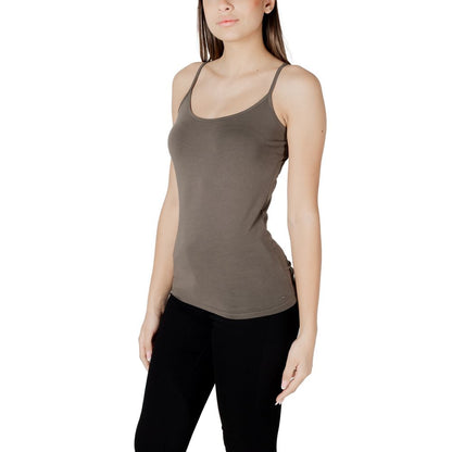 Morgan De Toi Green Cotton Tank Tops